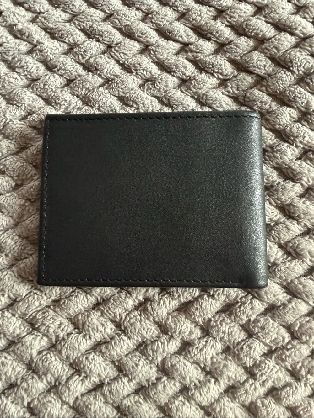 True Religion Black Bifold Wallet with brown Embossing